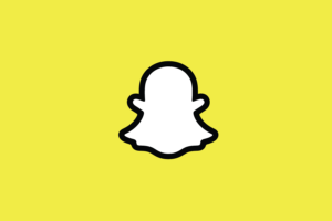 Snapchat logo with a yellow background