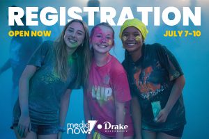 Three girls standing, registration open now july 7-10